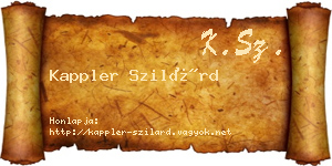 Kappler Szilárd névjegykártya